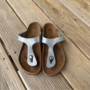 Silver Birkenstock Gizeh Size 37